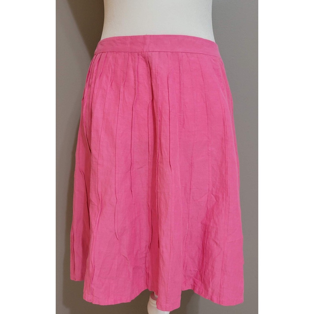 THINK TANK Silk Linen Blend A-Line Skirt